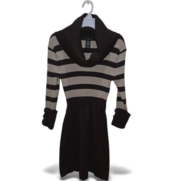 Apostrophe Junior Sweater Dress Size PM Striped Cowl Neck Pre-Owned Like New - Picture 3 of 12
